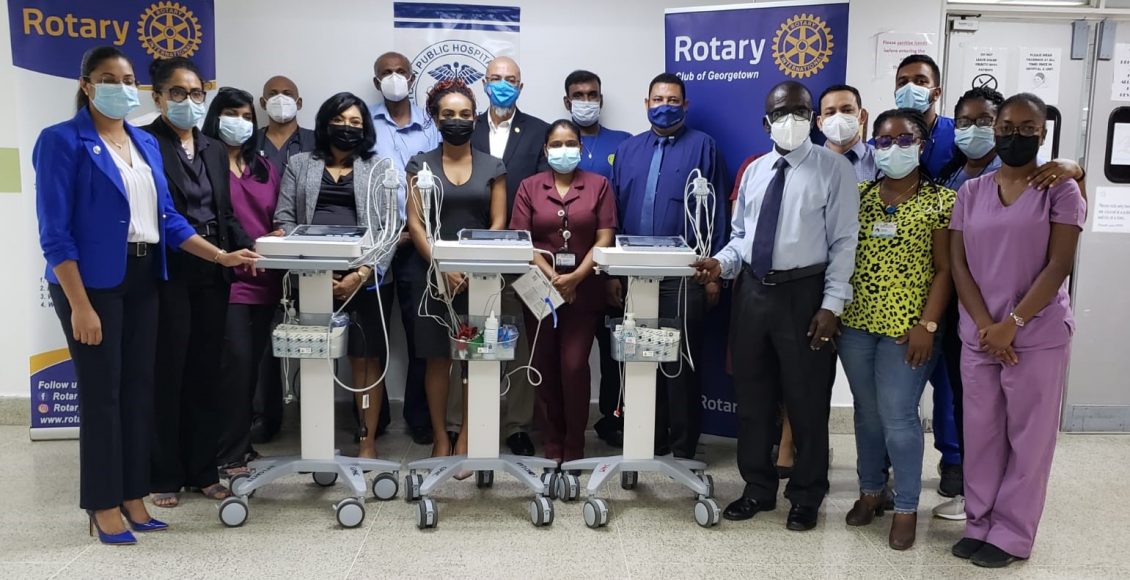 GBTI team up with Rotary Club of Georgetown to donate ECG machines to GPHC